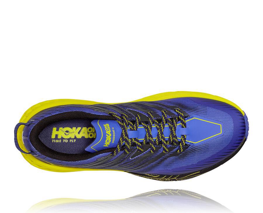 Chaussure Trail Hoka One One Speedgoat 4 Homme - Bleu/Vert - BAS-913684